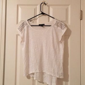 Forever21  asymmetrical tee with studded shoulders
